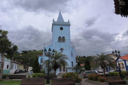 Photo for Silveiras, SP, Brazil. February 9, 2023. Silveiras main church building. Old colonial building. High quality photo - Royalty Free Image