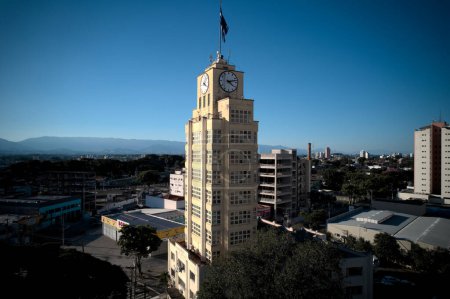 Photo for CTI Building - Taubate- SP - Brazil - A hight tower with a clock in the top. High quality photo - Royalty Free Image