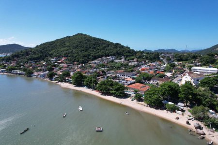 Santo Antonio de Lisboa village with beach and forest, Florianopolis, Santa Catarina, Brazil. High quality photo