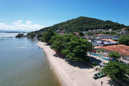 Santo Antonio de Lisboa village with beach and forest, Florianopolis, Santa Catarina, Brazil. High quality photo