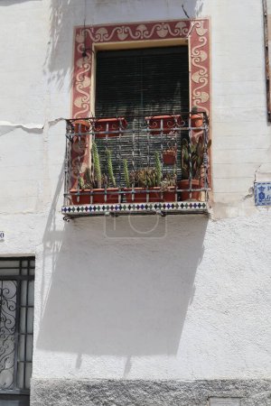 Photo for Facade with beautiful ornamentation in the Albaicin neighborhood, in Granada, Spain. High quality photo - Royalty Free Image