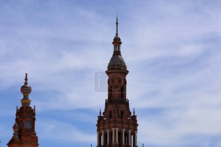 Sevilla, Spain - May 10, 2024: Baroque roof detail of the San Telmo palace, a landmark in the city. High quality photo