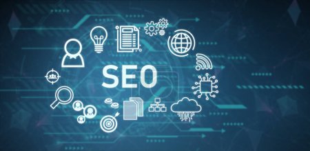 SEO search engine optimization, organic search and link building idea