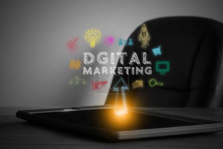 Digitales Marketing, Online-Marketing und Internet-Marketing-Konzept