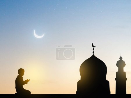 feliz ramadán feliz eid ramadán invitación luna islámica creciente de ramadán y kareem ramadán foto