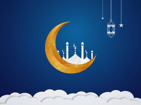 heureux ramadan heureux eid ramadan invitation islamic lune croissant de ramadan et ramadan kareem photo