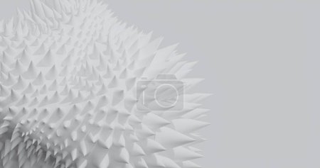 Patrón de espiga geométrica blanca 3D abstracta ideal para temas cibernéticos, presentaciones científicas, ilustraciones médicas y fondos de pantalla minimalistas.
