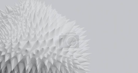 Abstract 3D white geometric spike pattern ideal for cyber themes, scientific presentations, medical illustrations, and minimalist wallpapers.
