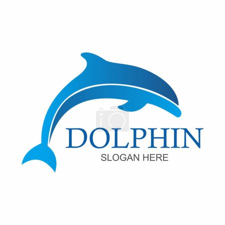 Illustration for Dolphin logo design template vector - Royalty Free Image