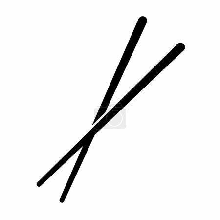 Téléchargez les illustrations : Chopsticks icon on white background - en licence libre de droit
