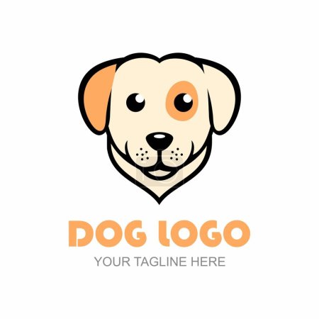 Ilustración de Perro logotipo plantilla vector ilustración diseño - Imagen libre de derechos
