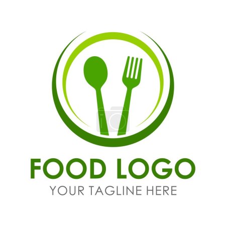 Illustration for Fork and spoon logo design vector template - Royalty Free Image
