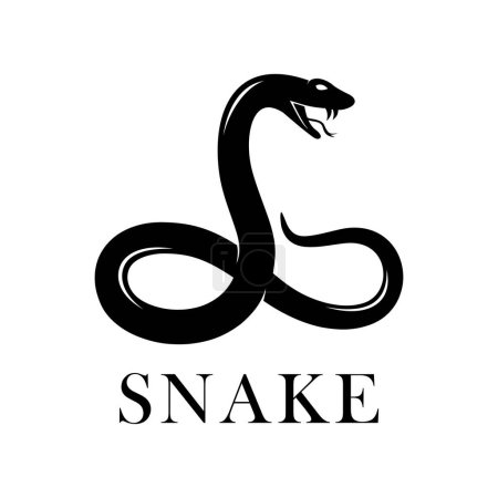 Téléchargez les illustrations : Logo vecteur serpent noir - en licence libre de droit