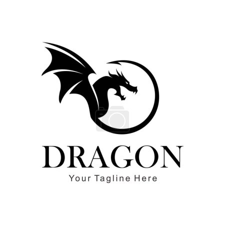 dragon logo design vector template