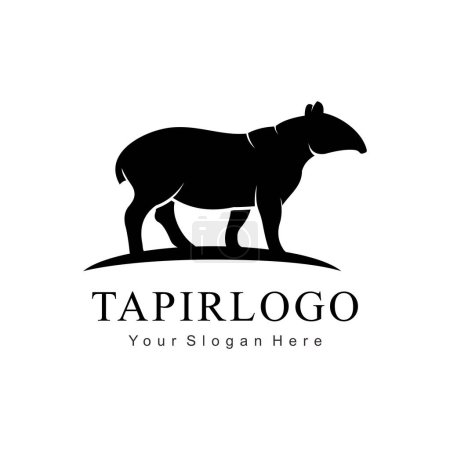 Illustration for Tapirs Silhouette vector logo - Royalty Free Image