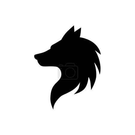 Illustration for Wolf logo design vector template - Royalty Free Image