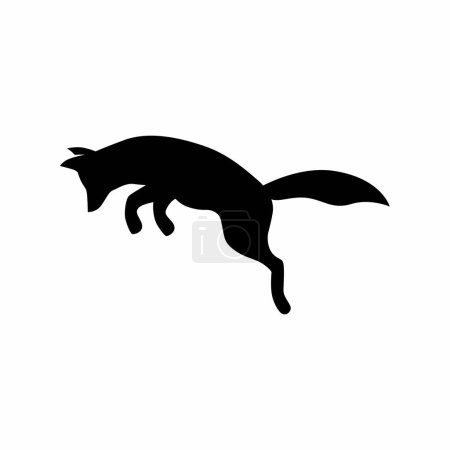 jump fox silhouette vector logo