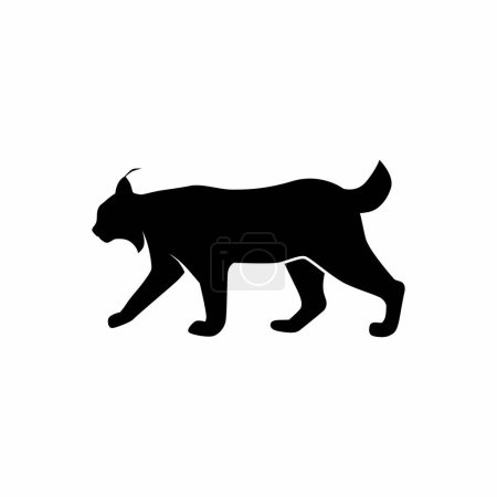 Téléchargez les illustrations : Logo vectoriel silhouette lynx - en licence libre de droit