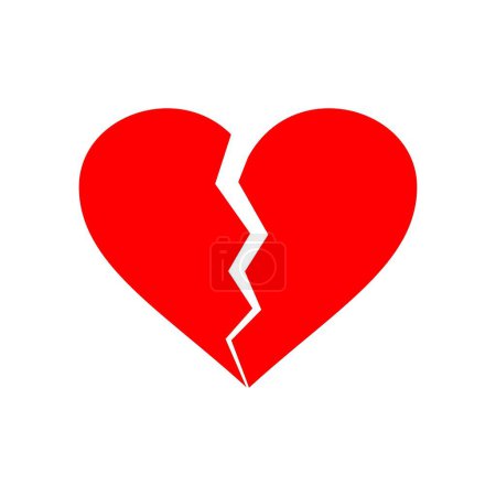 Téléchargez les illustrations : Icône de coeur brisé. icône de vecteur cardiaque brisé - en licence libre de droit
