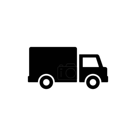 Téléchargez les illustrations : Camion glyphe icône plate - en licence libre de droit