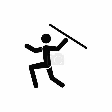 Illustration for Javelin throw flat style icon vector - Royalty Free Image