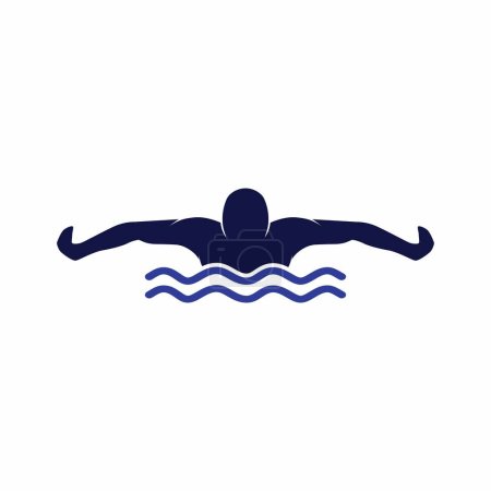 Illustration for Swimming vector Logo icon - Royalty Free Image