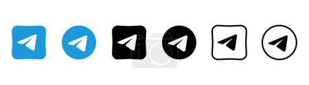 Illustration for Collection of black Tik Tok icons. Social media logo. Line art and flat style isolated on white background. Vector line icon for business and advertising - Royalty Free Image