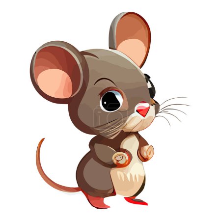 Illustration for Mouse icons in expressionism style isolated on white background. Cute little animals, cartoon style, exotic animals, pets, Vector illustration - Royalty Free Image