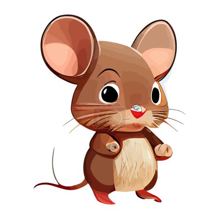 Téléchargez les illustrations : Mouse icons in expressionism style isolated on white background. Cute little animals, cartoon style, exotic animals, pets, Vector illustration - en licence libre de droit