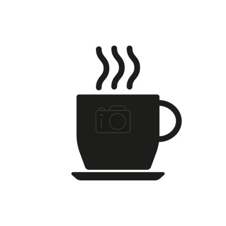 Téléchargez les illustrations : Coupe d'icônes de ligne de café. Pause café, rendez-vous, tonification, haricots, cacao, cappuccino. Concept de café. Icône de ligne vectorielle sur fond blanc - en licence libre de droit
