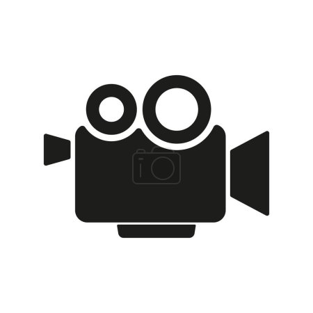 Illustration for Movie camera line icons. Directing, screenwriting, journalism, content creation, film. Movies concept. Vector line icon on white background - Royalty Free Image