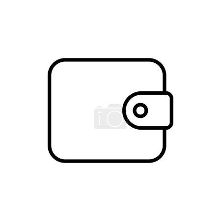 Ilustración de Closed wallet line icon. Money, money orders, leather goods, purse, pocket money. Business concept. Vector line icon on white background - Imagen libre de derechos
