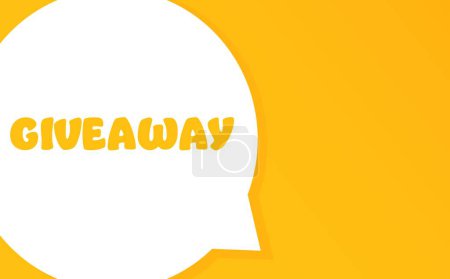 Illustration for Giveaway. Speech bubble with Giveaway text. 2d illustration. Flat style. Vector line icon for Business and Advertising - Royalty Free Image