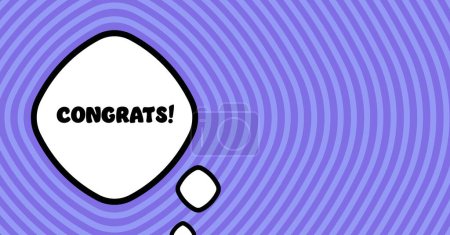 Illustration for Speech bubble with congrats text. Boom retro comic style. Pop art style. Vector line icon for Business and Advertising - Royalty Free Image