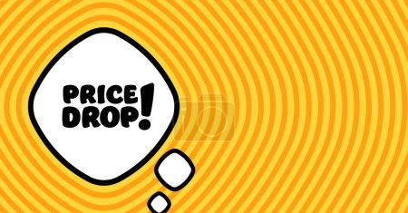 Illustration for Speech bubble with price drop text. Boom retro comic style. Pop art style. Vector line icon for Business and Advertising - Royalty Free Image
