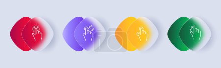 Illustration for Touch screen Icon set. Touch-based interfaces for controlling electronic devices. Technology concept. Glassmorphism style. Vector line icon for Business and Advertising - Royalty Free Image