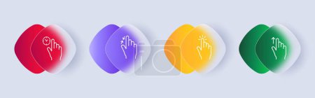 Illustration for Touch screen Icon set. Touch-based interfaces for controlling electronic devices. Technology. Glassmorphism style. Vector line icon for Business and Advertising - Royalty Free Image