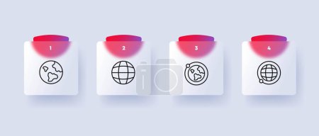 Illustration for Planets icon set. A visual representation of the eight planets in our solar system. Glassmorphism style Vector line icon for Business and Advertising - Royalty Free Image