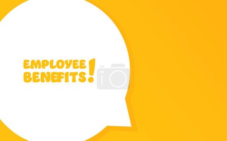 Illustration for Employee benefits. Speech bubble with Employee benefits text 2d illustration. Flat style. Vector line icon for Business and Advertising - Royalty Free Image