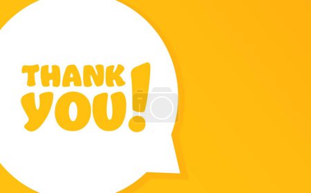 Illustration for Thank you. Speech bubble with Thank you text. 2d illustration. Flat style. Vector line icon for Business - Royalty Free Image