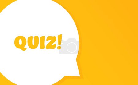 Illustration for Quiz. Speech bubble with Quiz text. 2d illustration. Flat style. Vector line icon for Business - Royalty Free Image