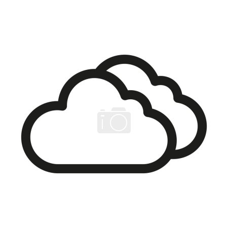 Illustration for Cloud icon with a fluffy and rounded shape. An adorable cloud illustration in a light gray color, symbolizing a fluffy and serene cloud. - Royalty Free Image