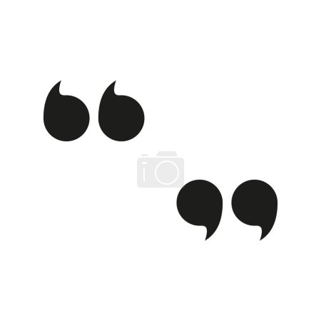 Illustration for Quotation mark icon. A simple and recognizable icon representing quotation marks, commonly used to indicate speech, dialogue, or a quoted text passage in written content. - Royalty Free Image