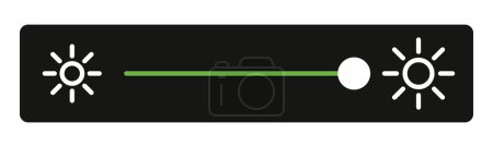 Illustration for Brightness adjustment icon for smartphones. An icon representing the control and adjustment of screen brightness on a smartphone. - Royalty Free Image