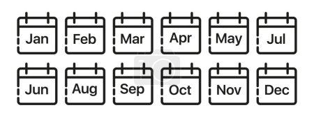 Illustration for Calendar with monthly and daily schedules, dates, and events. Calendar, schedules, dates, events planner organization - Royalty Free Image