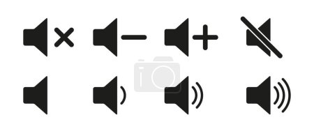 Illustration for Sound settings for adjusting and configuring audio preferences and options. Sound settings, audio configuration, volume control, audio preferences. - Royalty Free Image