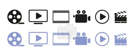Ilustración de Transmisión de películas en línea y ver películas a través de Internet. Película en streaming, películas en línea, cine por Internet. - Imagen libre de derechos