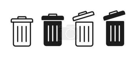 Téléchargez les illustrations : Poubelle ou poubelle utilisée pour l'élimination des déchets. Poubelle, poubelle, élimination des déchets. - en licence libre de droit