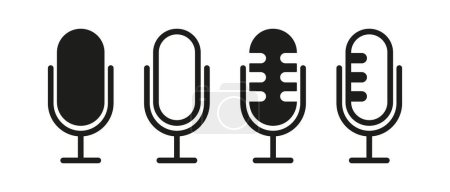 Illustration for Microphone device used for capturing and amplifying sound for recording or amplification purposes. Microphone, audio recording, sound capture. - Royalty Free Image
