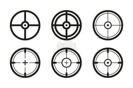 Illustration for High-quality and precise aiming sights for firearms and weapons. Sights, aiming, precision, accuracy, firearms, weapons, scopes, reticles, targeting shooting - Royalty Free Image